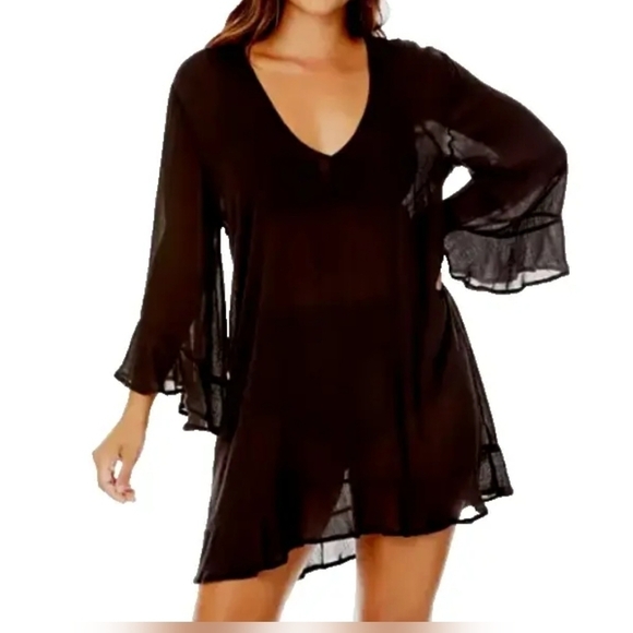 NWT Anne Cole Black Beach Coverup, Size XS/Small 100% Rayon - Picture 10 of 10